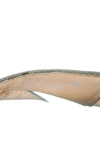 Cole Haan Womens Metallic Leather Open Toe Heels Gray Size 8.5B