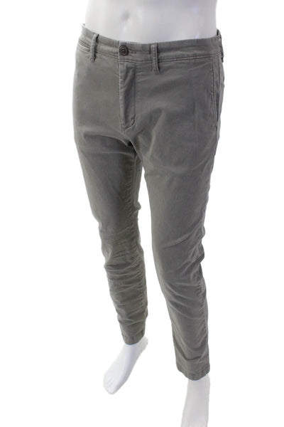 J Crew Mens Cotton Slim Pants Gray Size 30