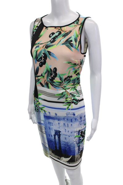 Clover Canyon Womens Graphic Print Cut Out Midi Pencil Dress Multicolor Size M