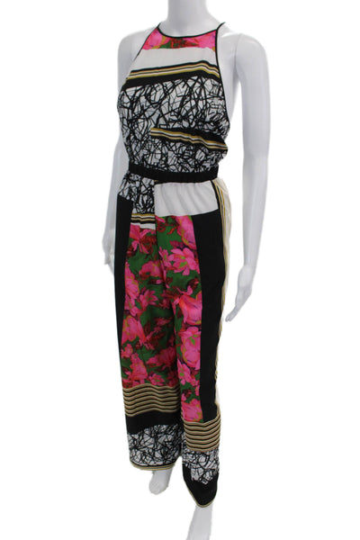 Clover Canyon Womens Abstract Print Sleeveless Halter Jumpsuit Multicolor Size L