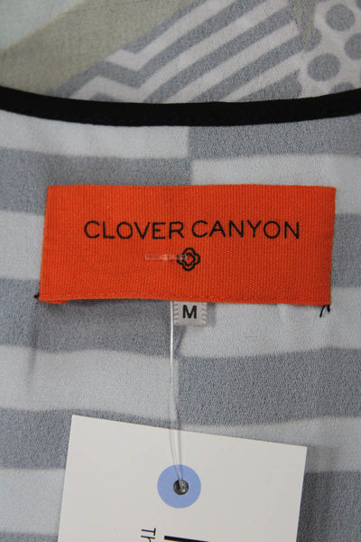 Clover Canyon Womens Textured Round Neck Tank Top Blue Size S