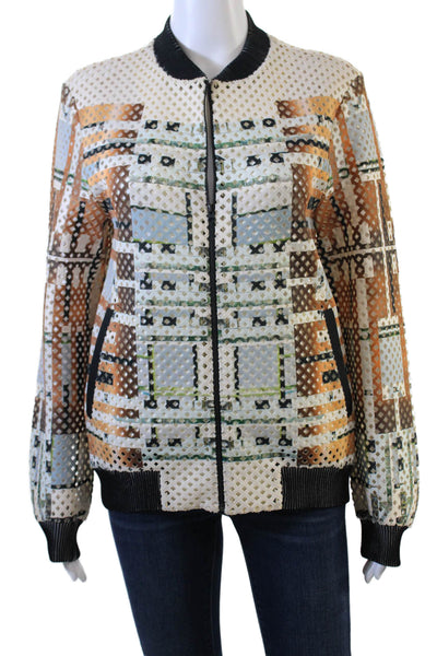 Clover Canyon Womens Long Sleeve Full Zip High Neck Jacket Brown Size S