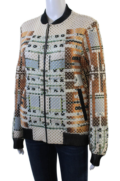 Clover Canyon Womens Long Sleeve Full Zip High Neck Jacket Brown Size S