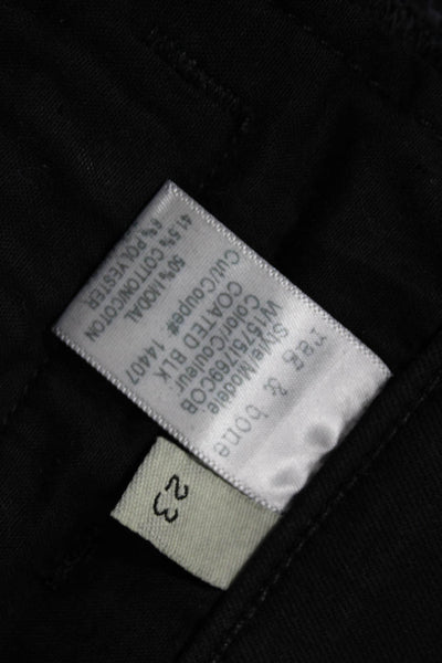 Rag & Bone Womens Cotton Straight Leg Skinny Zip Fly Denim Jeans Black Size 23