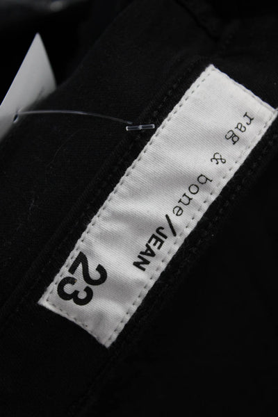 Rag & Bone Womens Cotton Straight Leg Skinny Zip Fly Denim Jeans Black Size 23