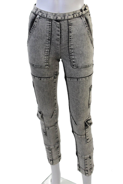 Rachel Comey Womens Pull On High Rise Skinny Leg Cargo Jeans Black Size 00