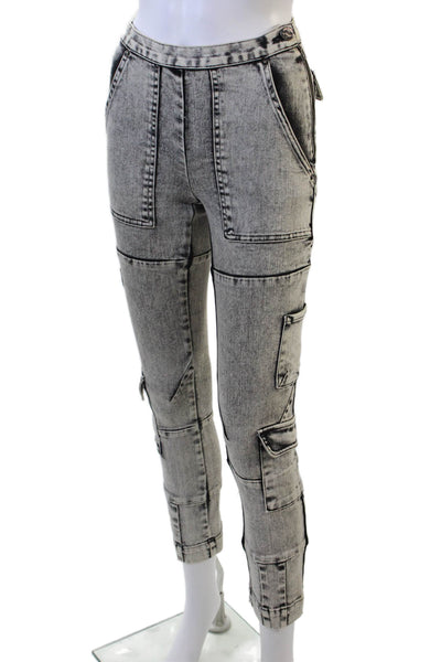 Rachel Comey Womens Pull On High Rise Skinny Leg Cargo Jeans Black Size 00