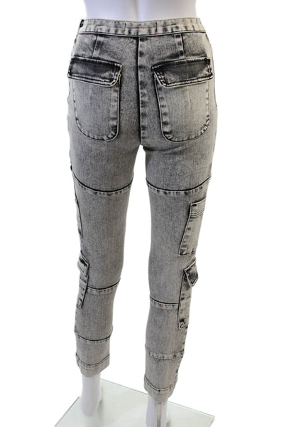 Rachel Comey Womens Pull On High Rise Skinny Leg Cargo Jeans Black Size 00