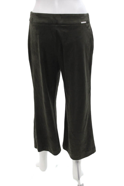 I Love Tyler Madison Womens Velvet High Rise Pull On Pants Moss Green Size M