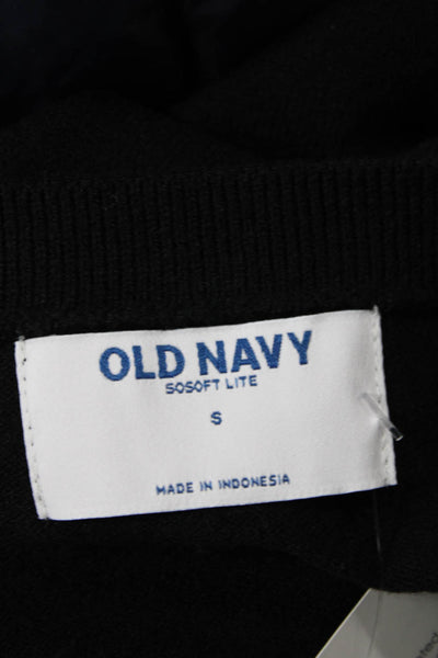 Old Navy Womens Knit Long Sleeve V-Neck Pullover Sweater Black Size S