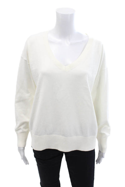 Old Navy Womens Knit Long Sleeve V-Neck Pullover Sweater Beige Size S