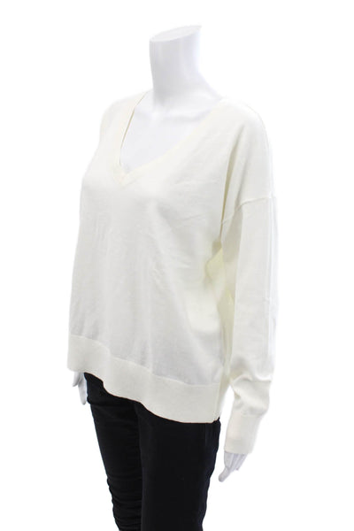 Old Navy Womens Knit Long Sleeve V-Neck Pullover Sweater Beige Size S