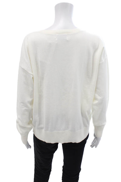 Old Navy Womens Knit Long Sleeve V-Neck Pullover Sweater Beige Size S