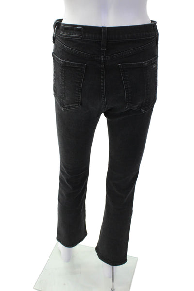 Rag & Bone Womens Cotton Denim Flared Jeans Black Size 28