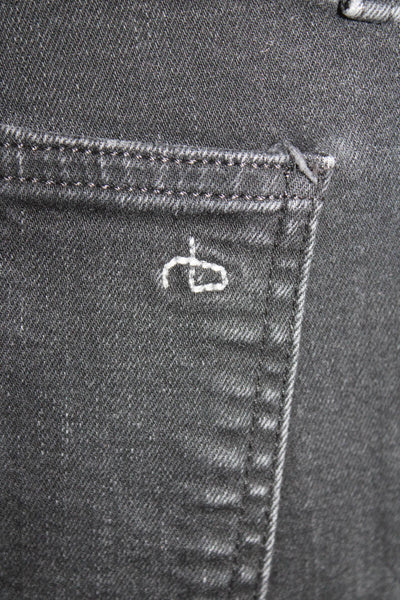 Rag & Bone Womens Cotton Denim Flared Jeans Black Size 28