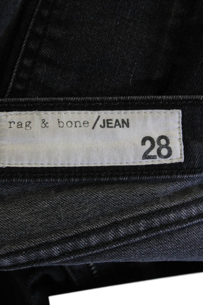 Rag & Bone Womens Cotton Denim Flared Jeans Black Size 28