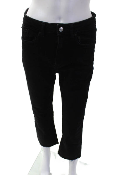 Zara Womens Denim 5 Pocket Straight Leg Jeans Black Size 6