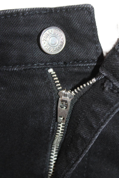 Zara Womens Denim 5 Pocket Straight Leg Jeans Black Size 6