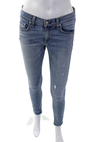 Rag & Bone Jean Womens Cotton Skinny Jeans Light Blue Size 28