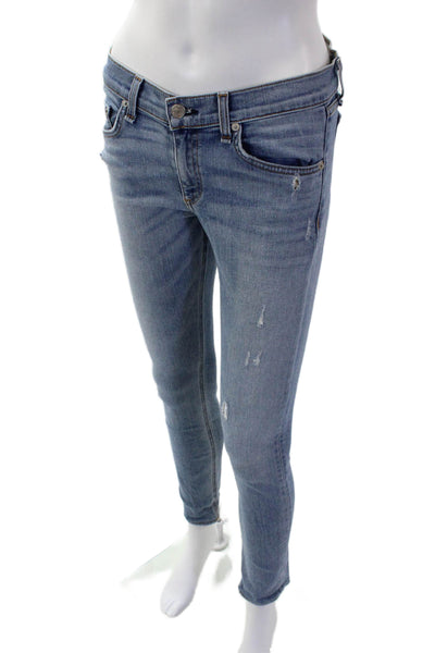 Rag & Bone Jean Womens Cotton Skinny Jeans Light Blue Size 28