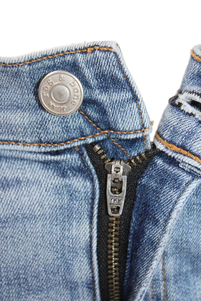 Rag & Bone Jean Womens Cotton Skinny Jeans Light Blue Size 28