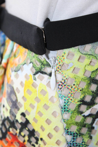 Clover Canyon Womens Printed Laser Cut Lined Knee Length Skirt Multicolor Size L