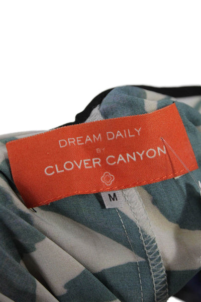 Clover Canyon Womens Printed Tie Waist Sleeveless Dress Multicolor Size M