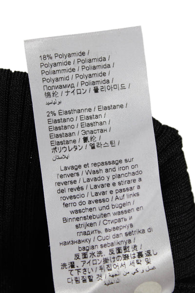 Kenzo Womens Layered Detail Ribbed Slit Detail Maxi Skirt Solid Black  Size S