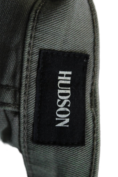 Hudson Womens Distressed Straight Jeans Green Size 26