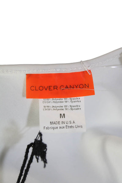 Clover Canyon Womens Abstract Print One Shoulder Swimwear Black Size M
