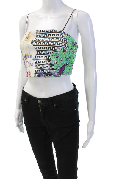 Clover Canyon Womens Abstract Print Cropped Top Multicolor Size M