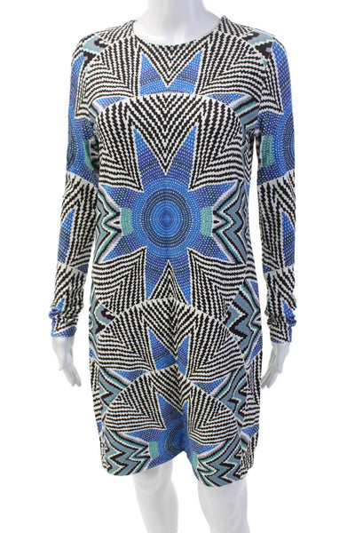 Mara Hoffman Womens Abstract Print Long Sleeves Dress Multi Colored Size Medium