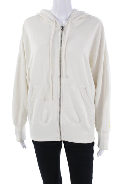 Adidas Womens Cotton Pocketed Long Sleeve Casual Hoodie White Size XS