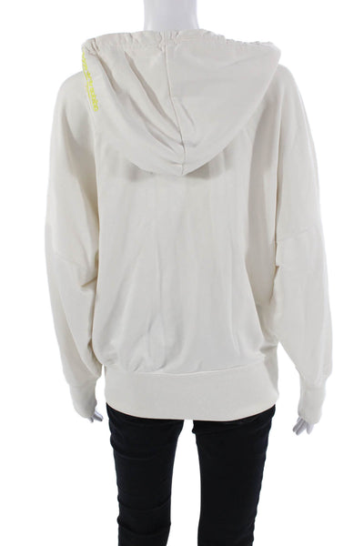Adidas Womens Cotton Pocketed Long Sleeve Casual Hoodie White Size XS