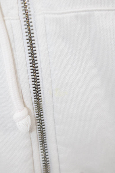 Adidas Womens Cotton Pocketed Long Sleeve Casual Hoodie White Size XS