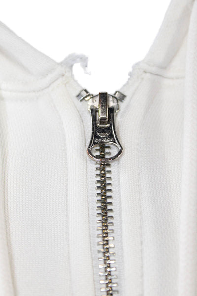 Adidas Womens Cotton Pocketed Long Sleeve Casual Hoodie White Size XS