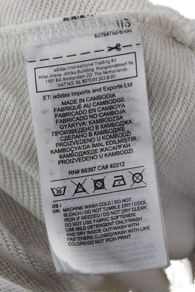 Adidas Womens Cotton Pocketed Long Sleeve Casual Hoodie White Size XS