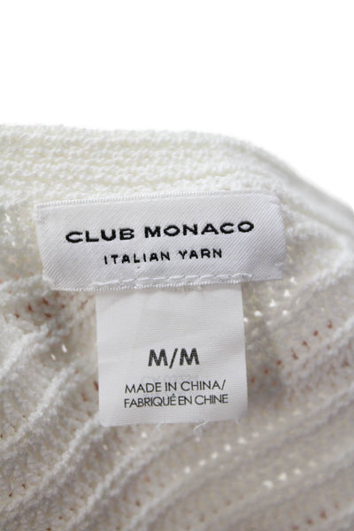 Club Monaco Womens Sleeveless V Neck Shell Sweater White Size Medium