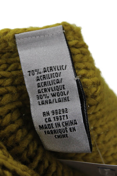 Tibi Womens Long Sleeves Cable Knit Crew Neck Sweater Brown Size Medium