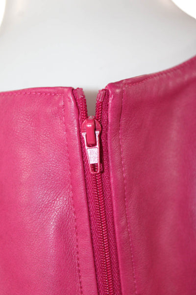 Avec Les Filles Womens Faux Leather Cropped Tank Top Pink Size Medium