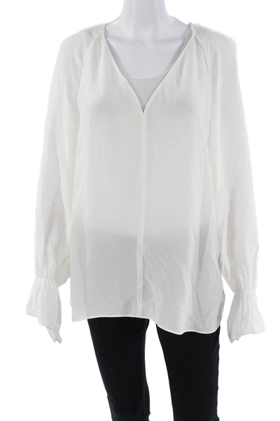 Massimo Dutti Womens Long Sleeve Blouse White M