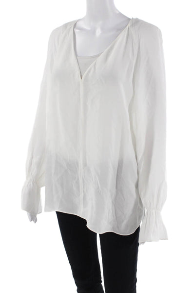 Massimo Dutti Womens Long Sleeve Blouse White M