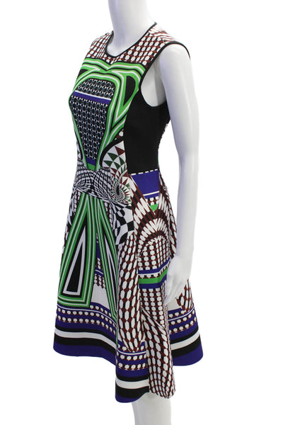 Clover Canyon Womens Printed Crew Neck Sleeveless Dress Multicolor Size M