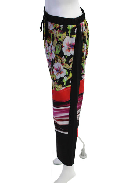 Clover Canyon Womens Floral Mix Printed Drawstring Pants Red Multi Sz M