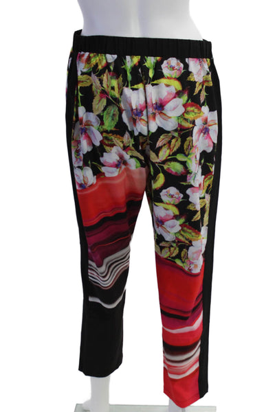 Clover Canyon Womens Floral Mix Printed Drawstring Pants Red Multi Sz M