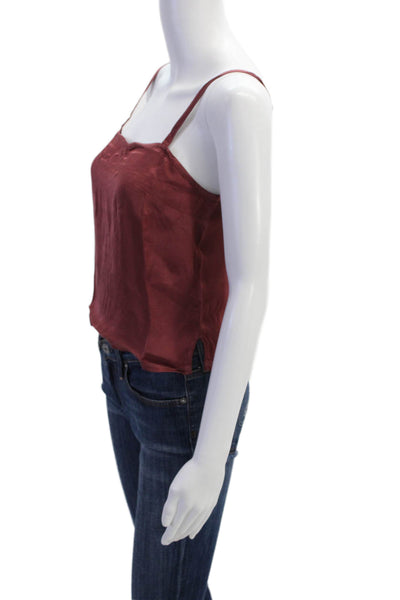 Nation LTD Womens Solid Square Neck Cami Top Brick Size M