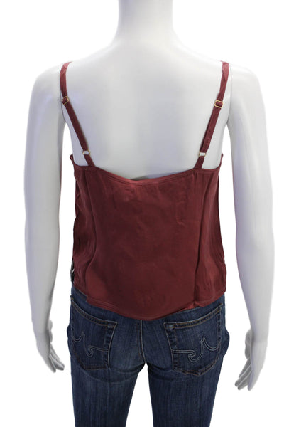 Nation LTD Womens Solid Square Neck Cami Top Brick Size M