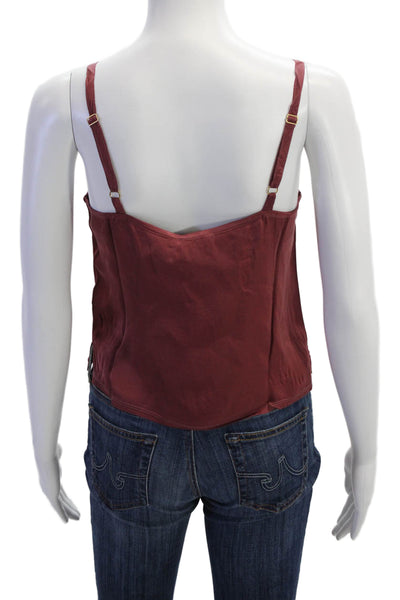 Nation LTD Womens Solid Square Neck Cami Top Brick Size S