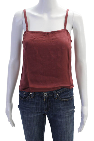 Nation LTD Womens Solid Square Neck Cami Top Brick Size L