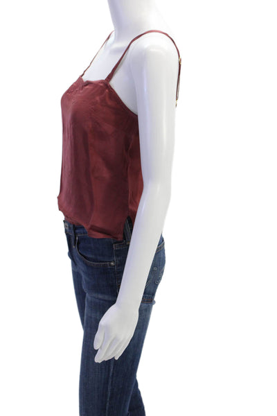 Nation LTD Womens Solid Square Neck Cami Top Brick Size L